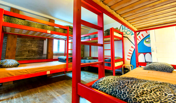 Dorm beds in a hostel in Tallinn