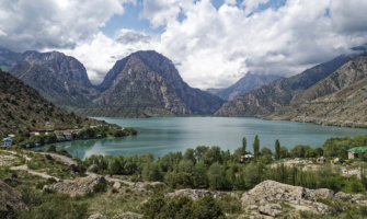 The beautiful mountains of Tajikistan in Asia