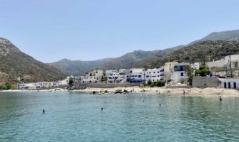 A relaxing beach in Naxos, Greece
