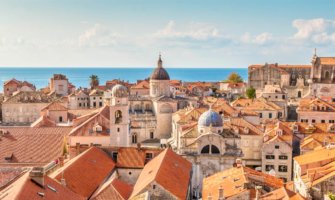The historic old buildings and houses of Dubrovnik's Old Town in Croatia